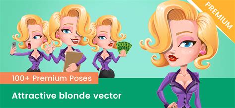 Attractive Blonde Vector Vector Characters