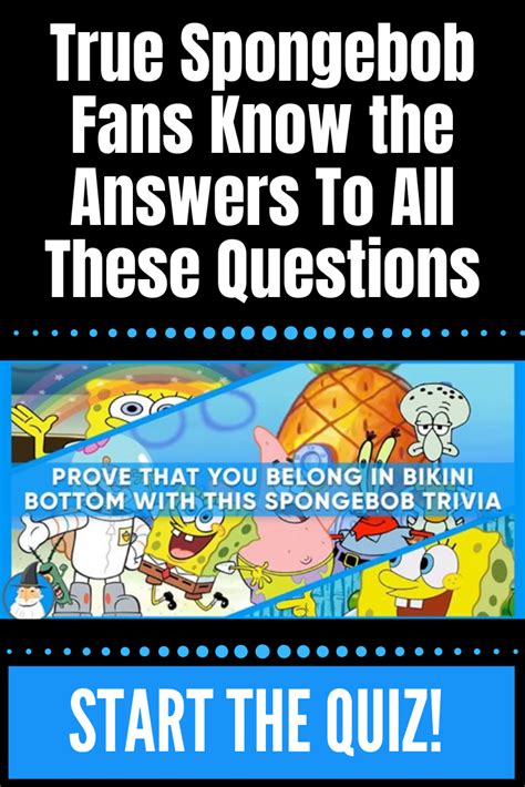 True Spongebob Fans Know The Answers To All These Questions Funny Trivia Questions Cartoon