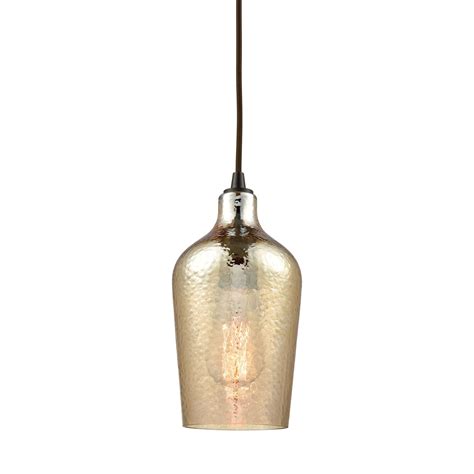 Elk Lighting 108 Hammered Glass 1 Light Pendant Light