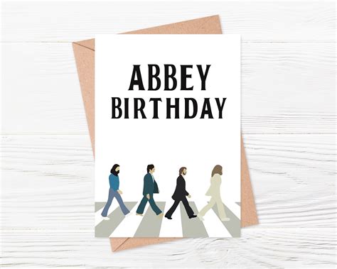 The Beatles Birthday Card The Beatles Abbey Road Birthday Etsy