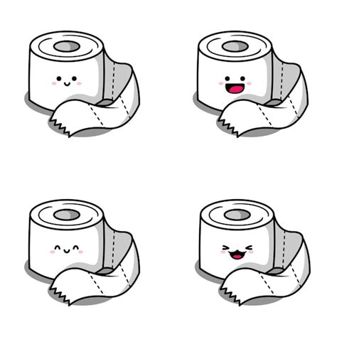 Premium Vector Vector Illustration Of Cute Toilet Paper Emoji