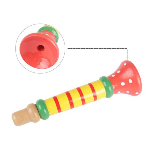 1pcs Colorful Wooden Trumpet Buglet Hooter Bugle E Grandado