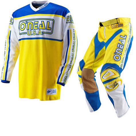 Oneal 2012 Ultra Lite Le 83 Blueyellow Retro Motocross Jersey And Pants