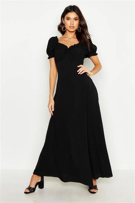 Sweetheart Puff Sleeve Maxi Dress Boohoo Uk