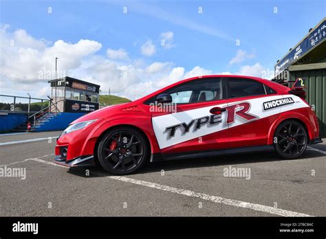 A Honda Civic Type R Prepared For A Driving Experience Day In The Pit Lane At Knockhill Race