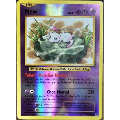 Carte Pok Mon Mew Niv Pv Holo Reverse Xy Evolutions