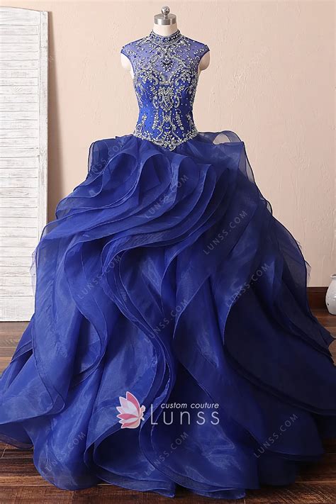 Luxury Rhinestone Beaded Organza Quinceanera Ball Gown Lunss