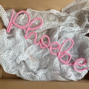 Girls Name Sign Knitted Wire Words Personalised Knitted Etsy