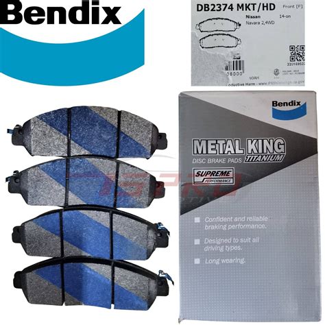 Bendix Metal King Titanium DB2374MKT HD Front Brake Pad Nissan Navara