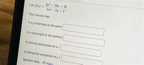 Solved Let F X 3x2 16x 162x2 5x 9this Function