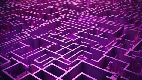 Premium Ai Image Sci Fi Purple Labyrinth 4k Uhd 3d Illustration