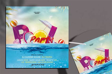 Summer Pool Party Free Flyer Template Psd Psdflyer