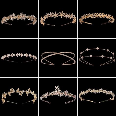 Efily Gold Farbe Braut Stirnband Strass Kristall Hochzeit Tiaras Und