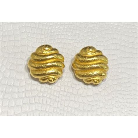 Carolee Jewelry Vintage Carolee Gold Tone Swirled Earrings Clip On