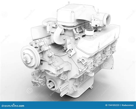 3d Rendering Automotive Engine Assembly Stock Illustration