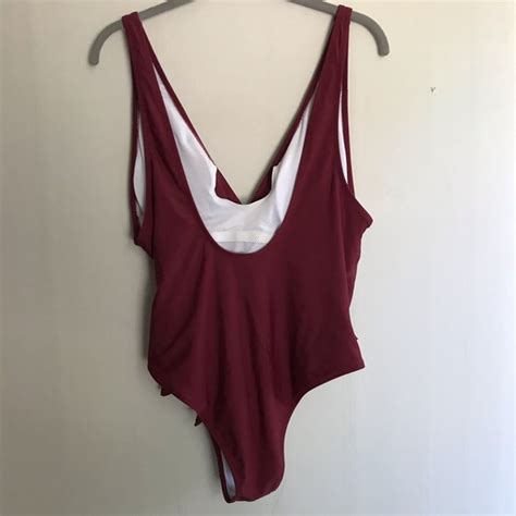 Cupshe Swim Burgundy One Piece Swimsuit Poshmark