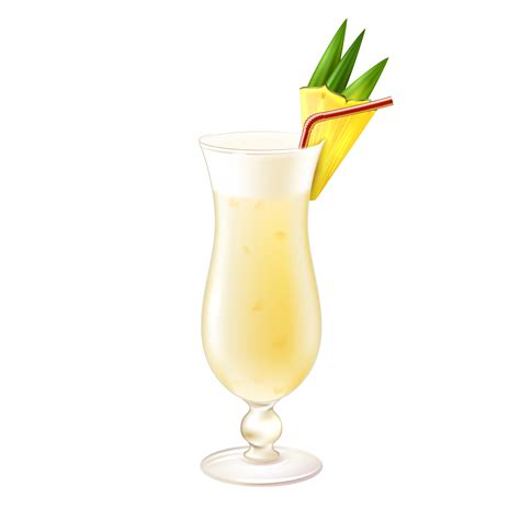 Pina colada cocktail realistic 444038 Vector Art at Vecteezy