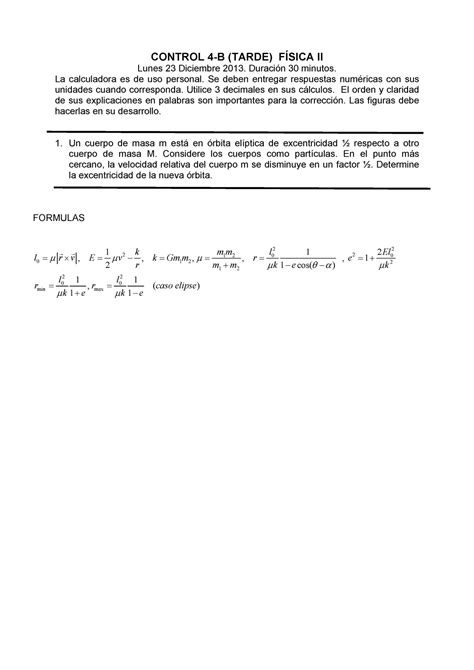 Examen Noviembre 2013 Preguntas Y Respuestas CONTROL 4 B TARDE