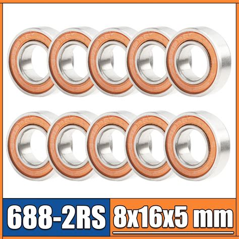 688 2RS Bearing ABEC 3 10PCS 8x16x5 Mm Miniature 688RS Ball Bearings