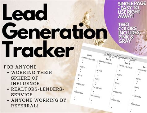 Tracker For Lead Generation Weekly