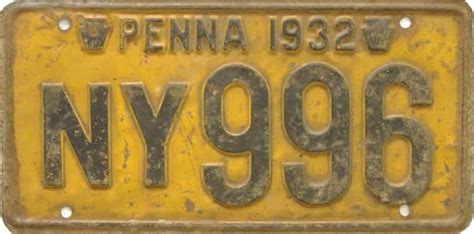 1932 Pennsylvania Single 2109 For Sale The Tag Dr Store