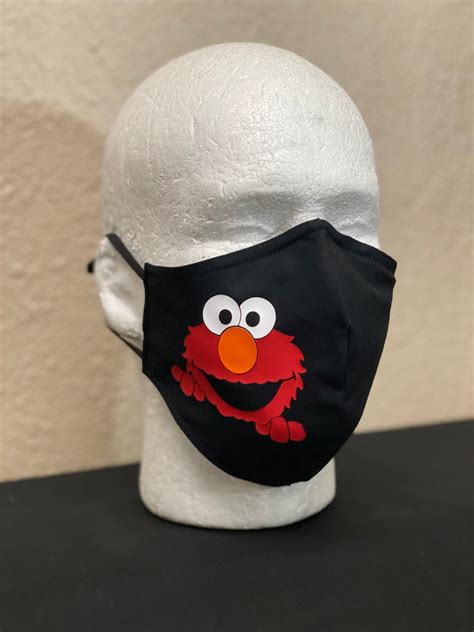 Elmo Face Mask with nose wire Elastic with adjustable bead | Etsy