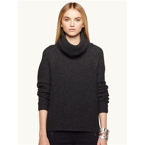 Lyst Ralph Lauren Black Label Cashmere Turtleneck Sweater In Gray