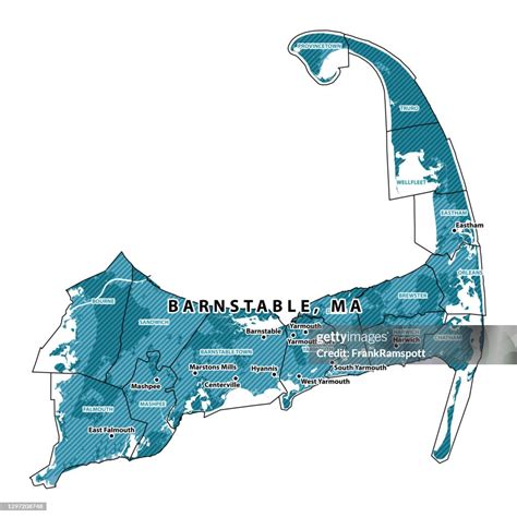 Massachusetts Barnstable County Vector Map High Res Vector Graphic