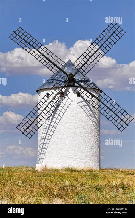 Windmill located in Castilla la Mancha in Spain Stock Photo - Alamy