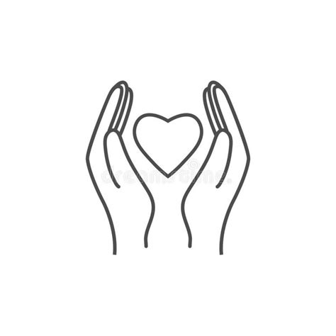 Hand Giving Love Symbol Hand Holding Heart Shape Vector Illustration