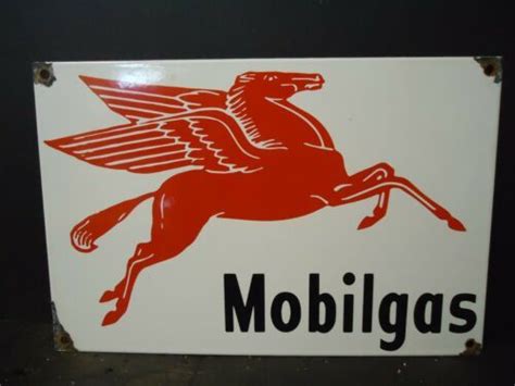 Old Vintage Mobilgas Porcelain Gas Station Sign Old Gas Stations