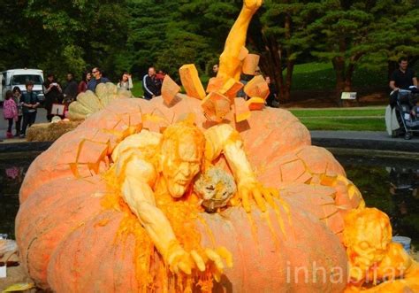 Carved Zombies Busting Out Of The Worlds Largest Pumpkin Pumpkin