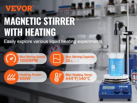 VEVOR Magnetic Stirrer Hot Plate Max F C RPM Hot Plate With Magnetic Stirrer