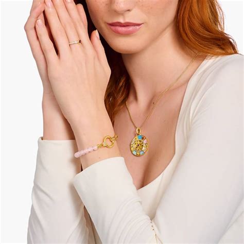 Bracelet Plaqu Or Jaune Quartz Rose Thomas Sabo Ocarat