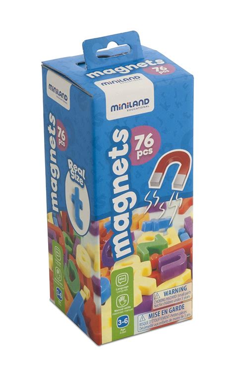 Miniland 95281 Magnetic Small Letters 66 Pieces Multi Color Toptoy