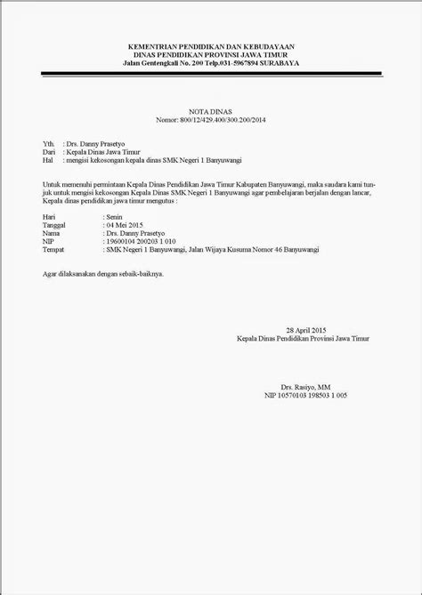 Contoh Surat Nota Dinas Pemerintahan Surat Dinas Desain Contoh