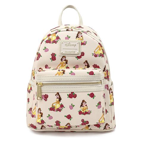 Loungefly Beauty And The Beast Belle All Over Print Rose Mini Backpack