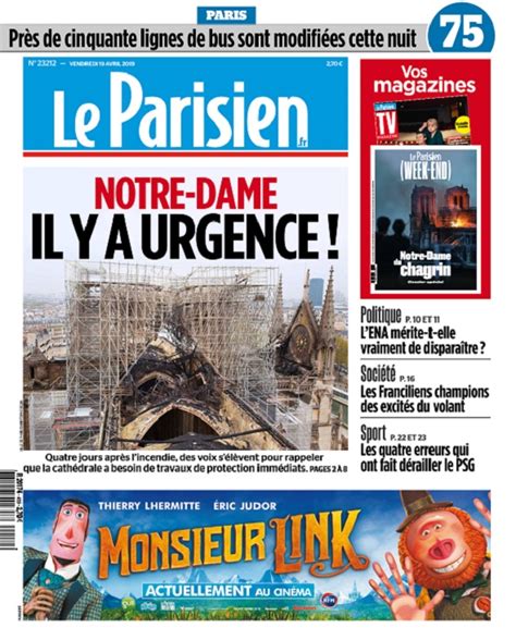 Le Parisien Du Vendredi Avril T L Charger Des Magazines