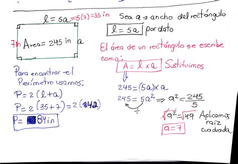 La longitud de un rectángulo es cinco veces el ancho Si el área del