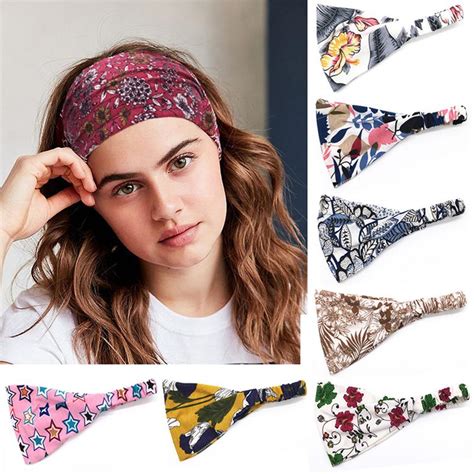 Buy 1pc Print Running Wide Turban Elastic Stretch Headband Yoga