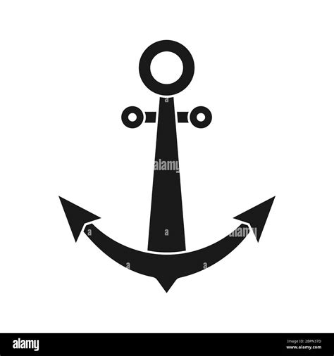 Anchor Simple Vector Silhouette Stock Illustration Isolated On A