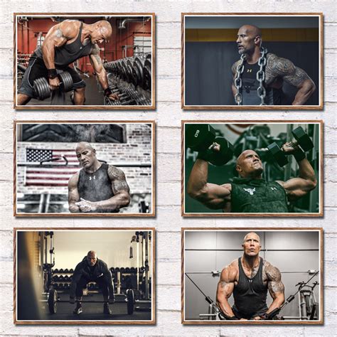 Dwayne The Rock Johnson Bodybuilding Fitness Art Canvas Poster