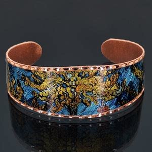 Copper Bracelet Van Gogh Mulberry Tree Cuff Bracelet Pure Copper Cuff