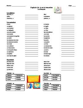 Realidades Vocabulary List Chapter A A Ver By Anna Neale Tpt