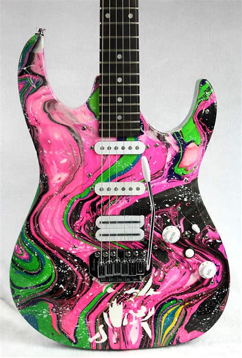 Custom Swirl Painted And Upgraded Ibanez Gio Electric Guitar Reverb