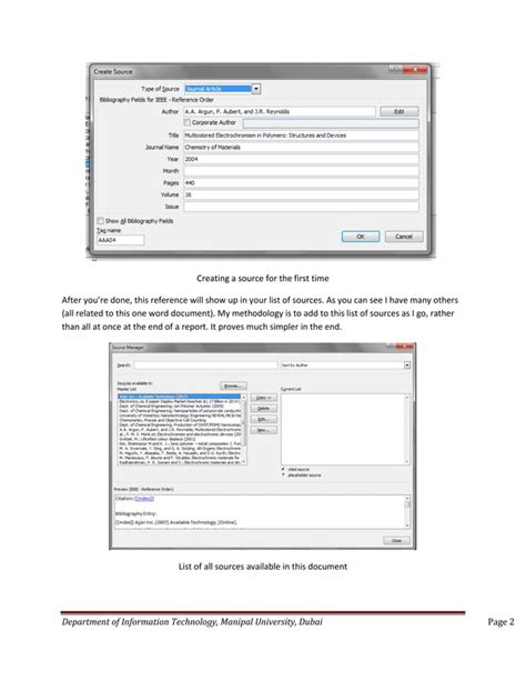 Ieee Referencing For Word 2007 Worksheet PDF