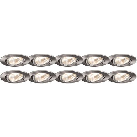 Set Of 10 Recessed Spotlights Tiltable Aluminium Cisco