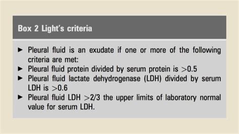 Lights criteria pleural diseases