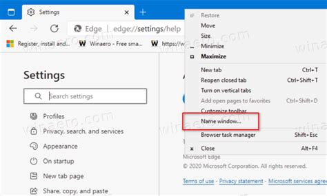 How To Enable Name Window Option In Microsoft Edge