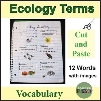 Ecology Vocabulary Words By Dr Dave S Science Teachers Pay Teachers